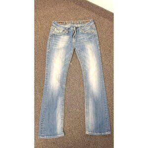 Rock Revival Jeans Womens 31 Heaven Easy Boot Embellished Flap Pocket Bling